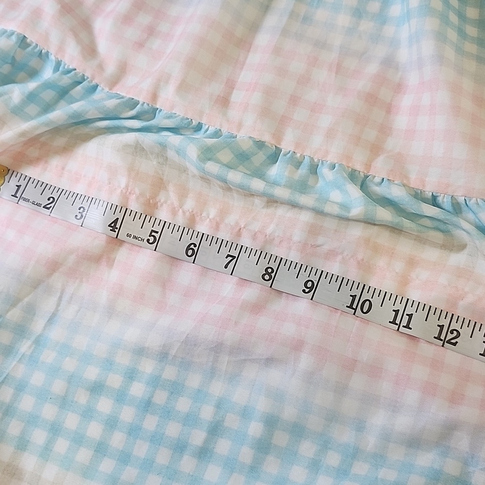 Storia Womens Pastel Gingham Check Flowy Mid Dress Size Medium Lightweight Lined - Picture 7 of 7
